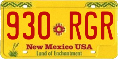 NM license plate 930RGR
