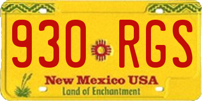 NM license plate 930RGS