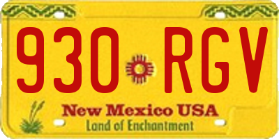 NM license plate 930RGV