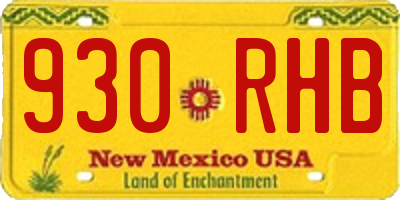 NM license plate 930RHB