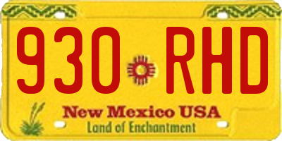 NM license plate 930RHD