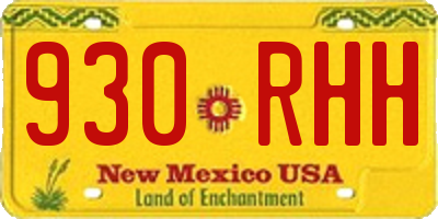 NM license plate 930RHH