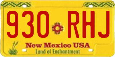 NM license plate 930RHJ