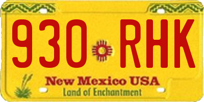 NM license plate 930RHK