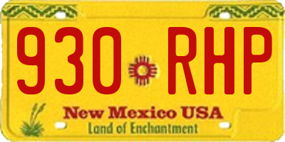 NM license plate 930RHP