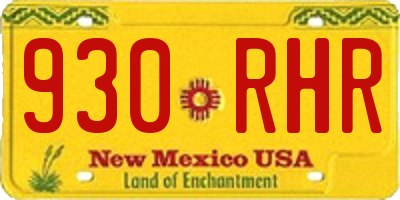 NM license plate 930RHR