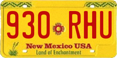 NM license plate 930RHU