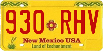 NM license plate 930RHV