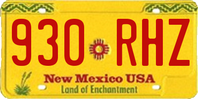 NM license plate 930RHZ