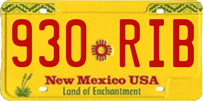 NM license plate 930RIB