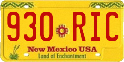 NM license plate 930RIC