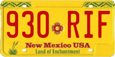 NM license plate 930RIF