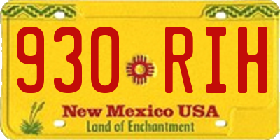 NM license plate 930RIH