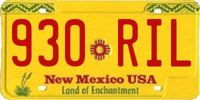 NM license plate 930RIL