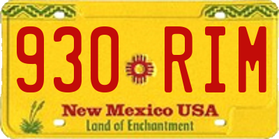 NM license plate 930RIM