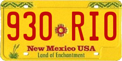 NM license plate 930RIO