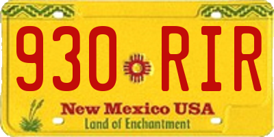 NM license plate 930RIR