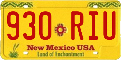 NM license plate 930RIU