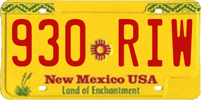 NM license plate 930RIW