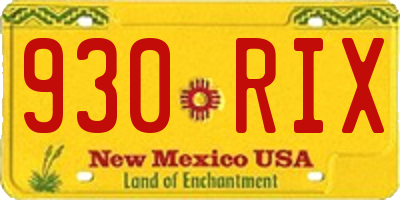 NM license plate 930RIX