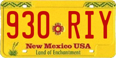 NM license plate 930RIY