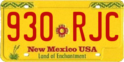 NM license plate 930RJC