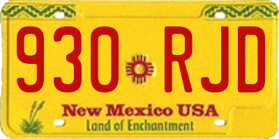 NM license plate 930RJD
