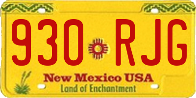 NM license plate 930RJG