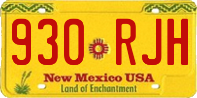 NM license plate 930RJH