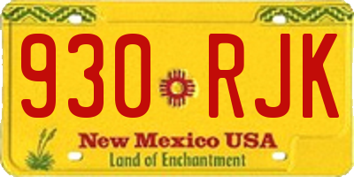 NM license plate 930RJK