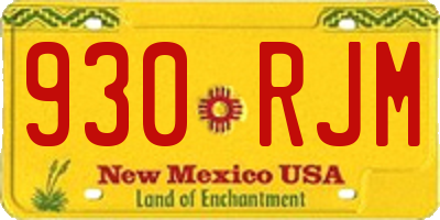 NM license plate 930RJM