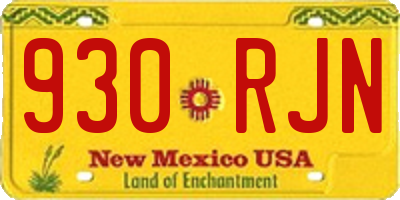 NM license plate 930RJN