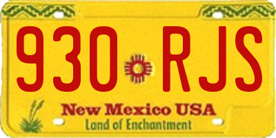 NM license plate 930RJS