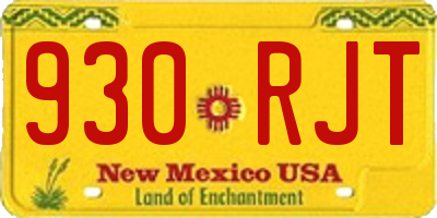 NM license plate 930RJT