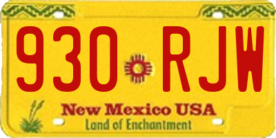 NM license plate 930RJW