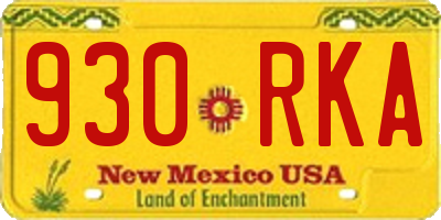 NM license plate 930RKA