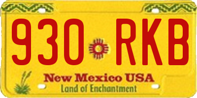 NM license plate 930RKB
