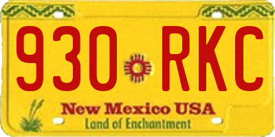NM license plate 930RKC