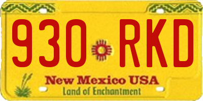 NM license plate 930RKD