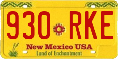 NM license plate 930RKE