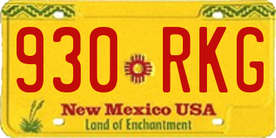 NM license plate 930RKG