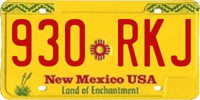 NM license plate 930RKJ