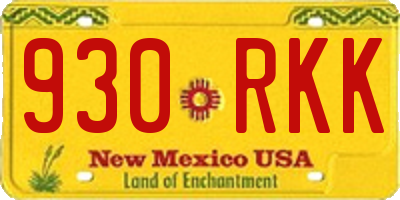 NM license plate 930RKK