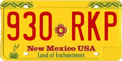 NM license plate 930RKP