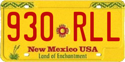 NM license plate 930RLL