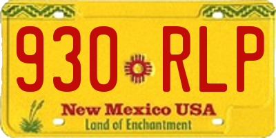 NM license plate 930RLP