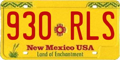 NM license plate 930RLS
