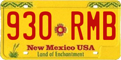 NM license plate 930RMB