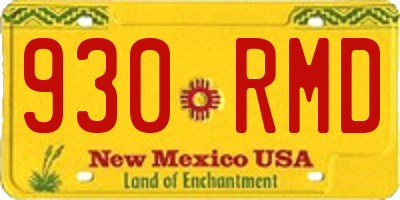 NM license plate 930RMD