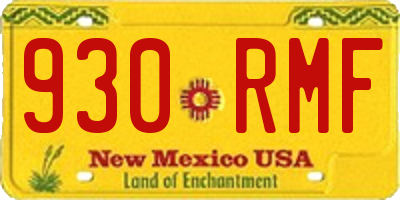 NM license plate 930RMF
